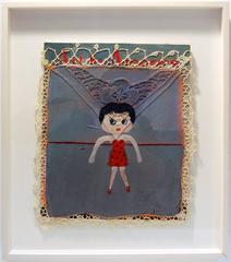 Betty Boop on Art in America, acrylic and mixed media on magazine  