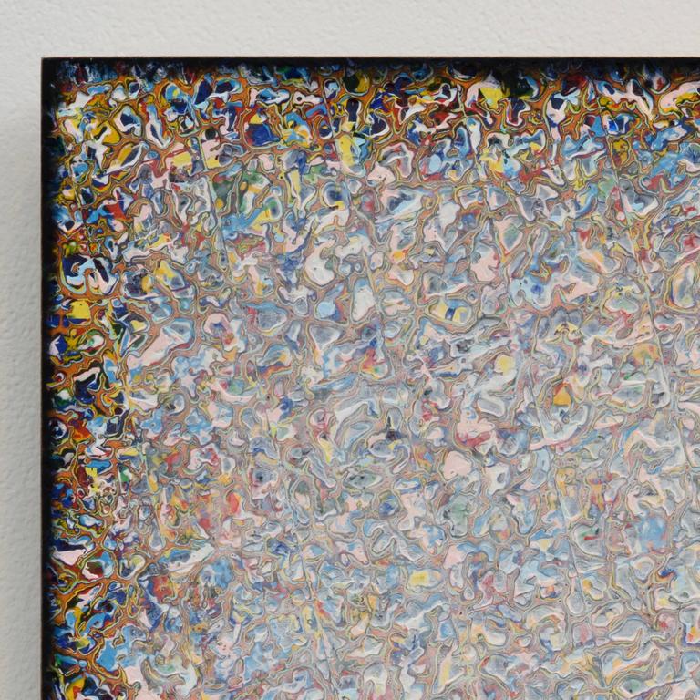 Richard Bruland Trigger, abstract acrylic painting on wood panel For