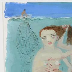 Bitchy Mermaids, oil painting on paper