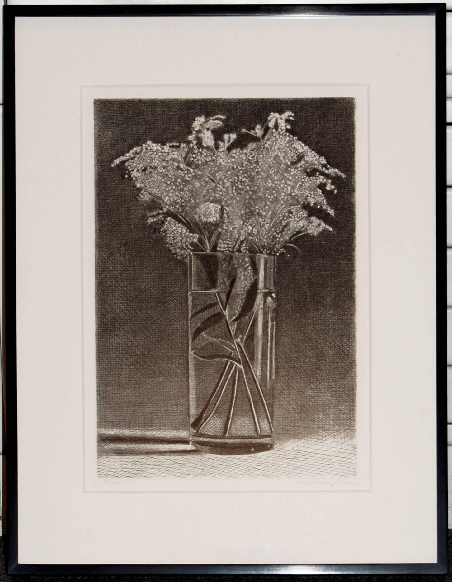Untitled, floral etching - Print by Dan McCleary