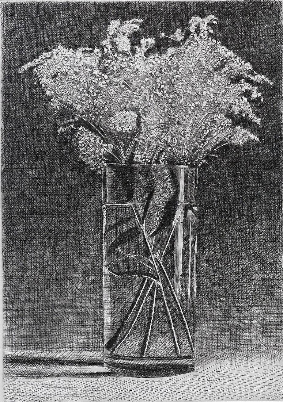 Dan McCleary Still-Life Print - Untitled, floral etching