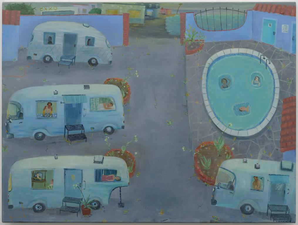 Ann Chamberlin Landscape Painting - RV Park by the Sea