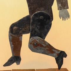 Still Dancing, trompe l'oeil painting of dancing tin man