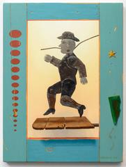 Still Dancing, trompe l'oeil painting of dancing tin man