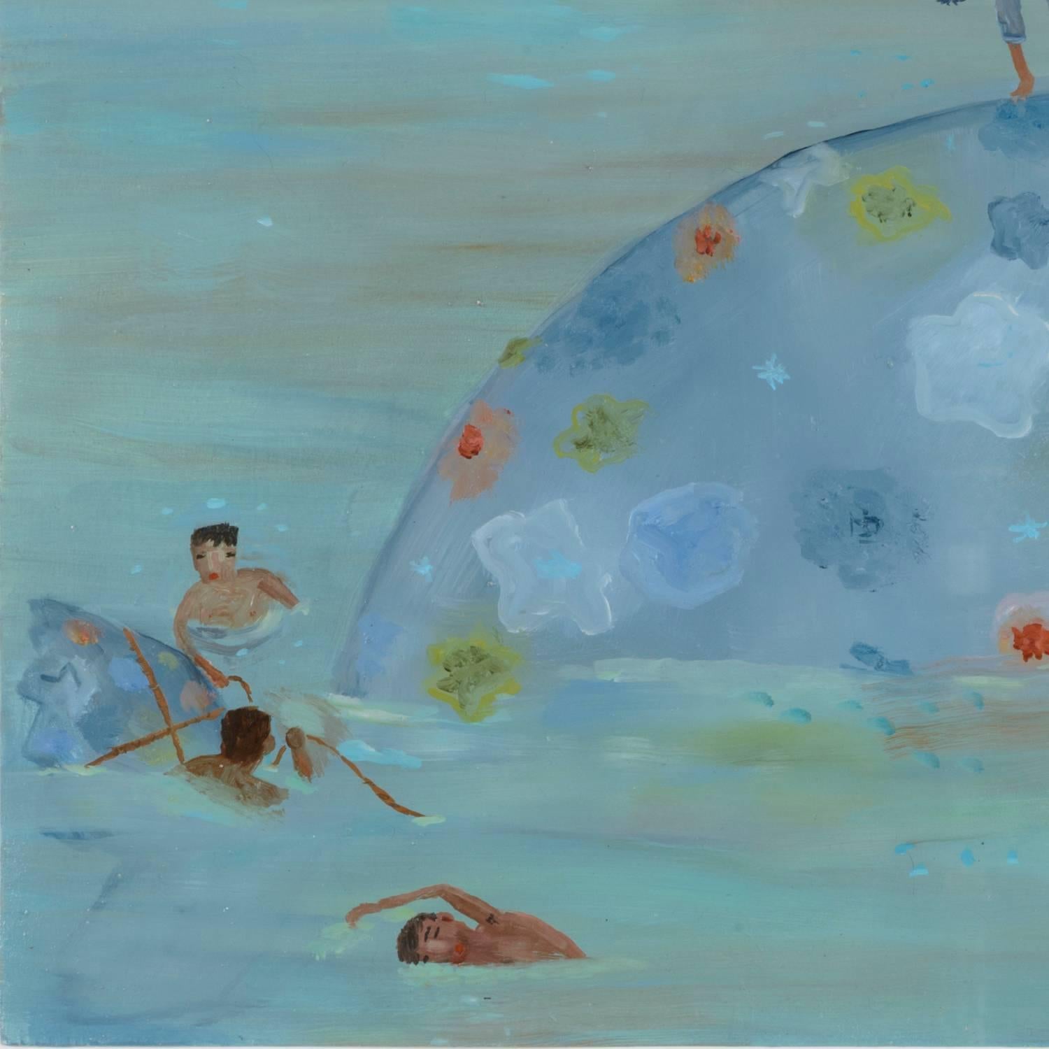 Beached Whale - Folk Art Painting by Ann Chamberlin