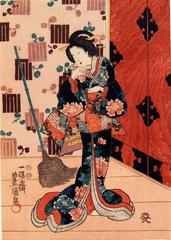 Scene from "Nise murasaki inaka Genji" (triptych), ca. 1847