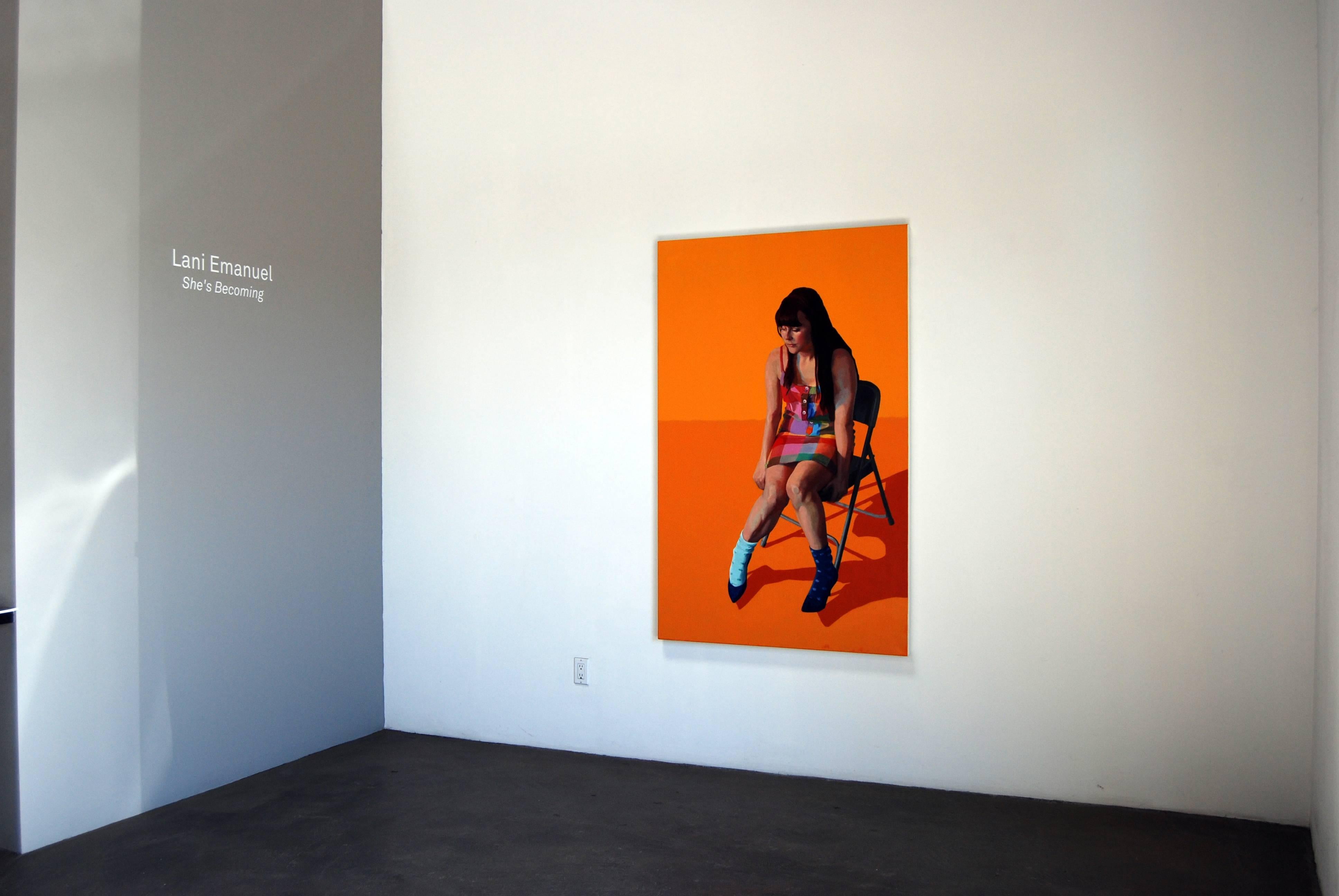 Orange Zara, portrait  - Painting by Lani Emanuel