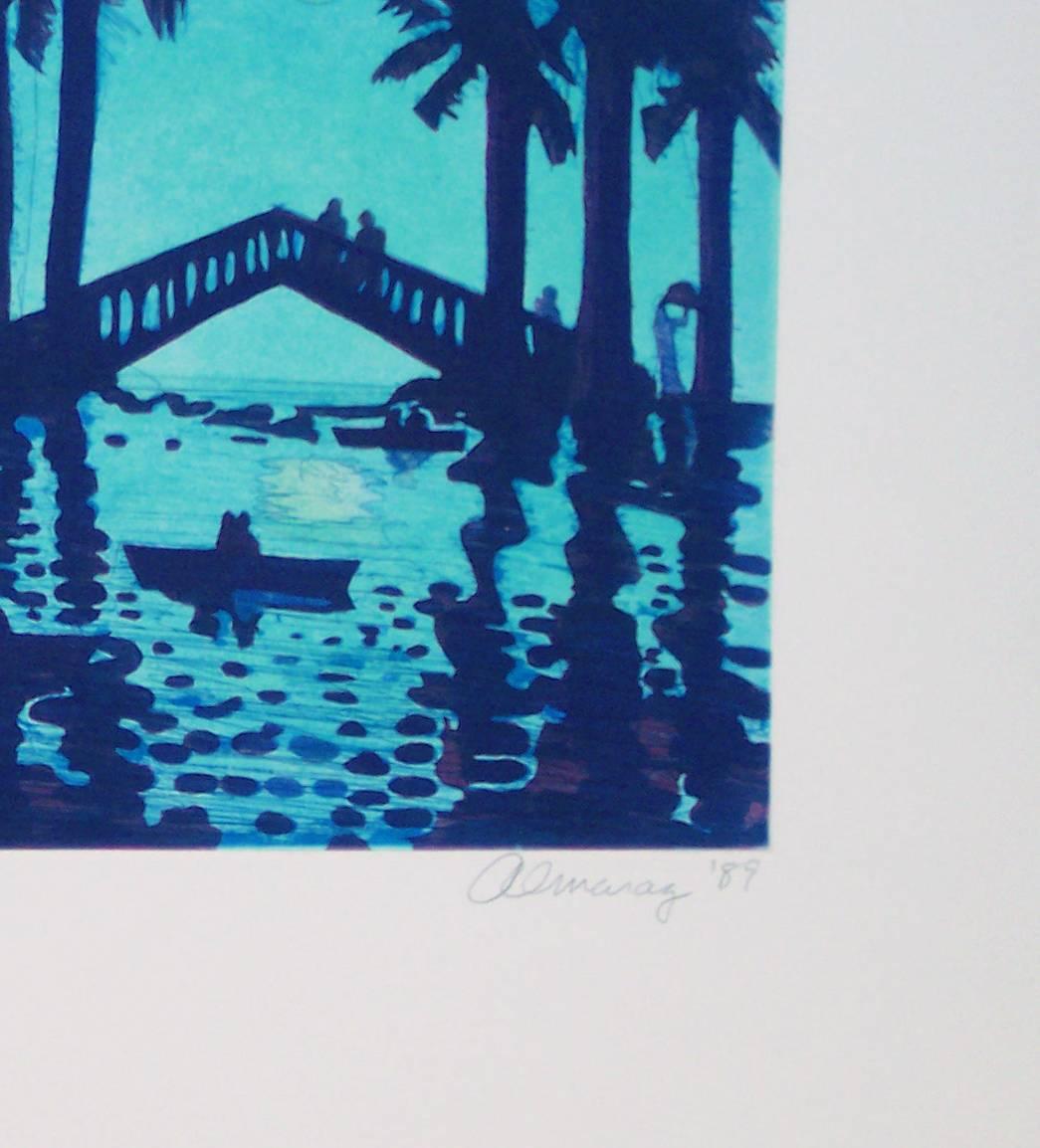 Moonlight Bridge , 1989 
etching, ed. 35/50 
17-1/4 x 17