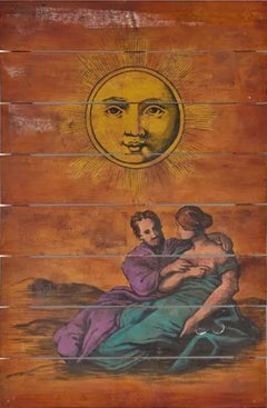 ‘The Sun’ large Outlander set dressing, hand painted on boards circa 2013