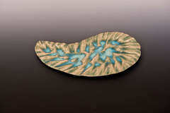 Japanese Ceramic: Bean-shape Plate: Hungry Ghost (No. 5) by SHAKUNAGA Yukio