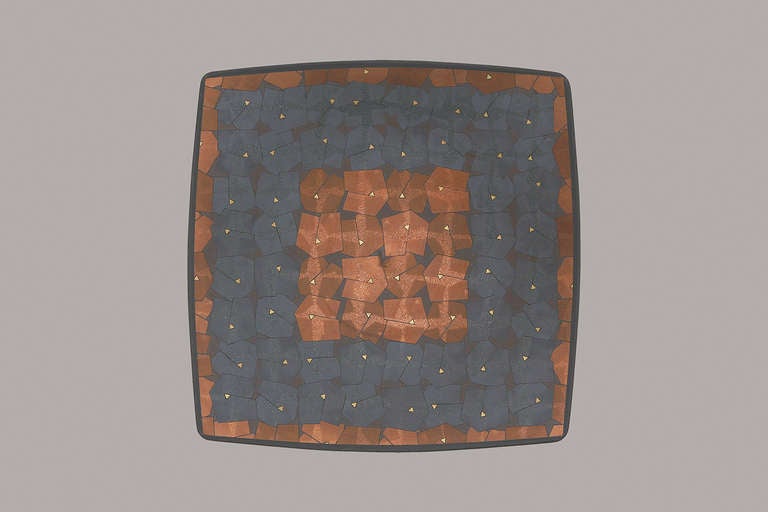 Square Plate with Geometry Pattern - Sculpture by Koichi Koyama