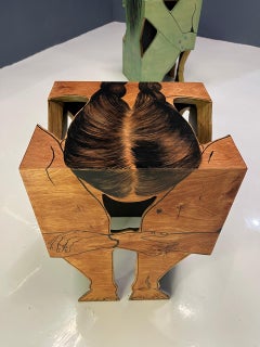 Vera, Ink, alcohol ink, and birch wood, 28 x 32 x 42 cm, Sculpture, Feminist.
