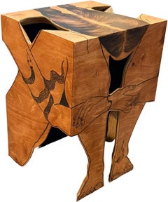 Vera, Ink, alcohol ink, and birch wood, 28 x 32 x 42 cm, Sculpture, Feminist.