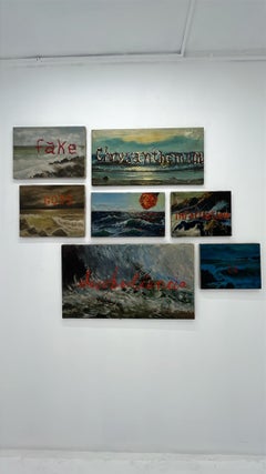 «Crisantemo», Aldo Chaparro, óleo sobre lienzo, 76 x 38 x 2 cm, «Mito contemporáneo», 2026