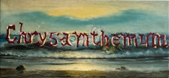 «Crisantemo», Aldo Chaparro, óleo sobre lienzo, 76 x 38 x 2 cm, «Mito contemporáneo», 2026