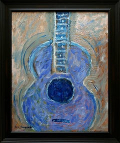"Chitarra celeste",  35x29",  Acrilico su tela