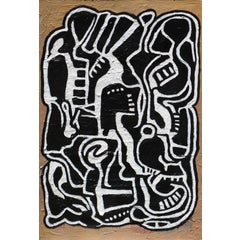 Abstract composition in Black and White, 36x24 12