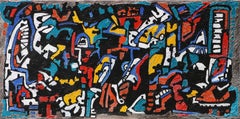 Abstract Composition with primary colors and black, 48x96"