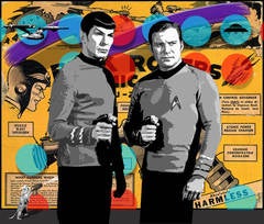 "Absolutely Harmless"  Painting and collage on board with Resin 28x33x3