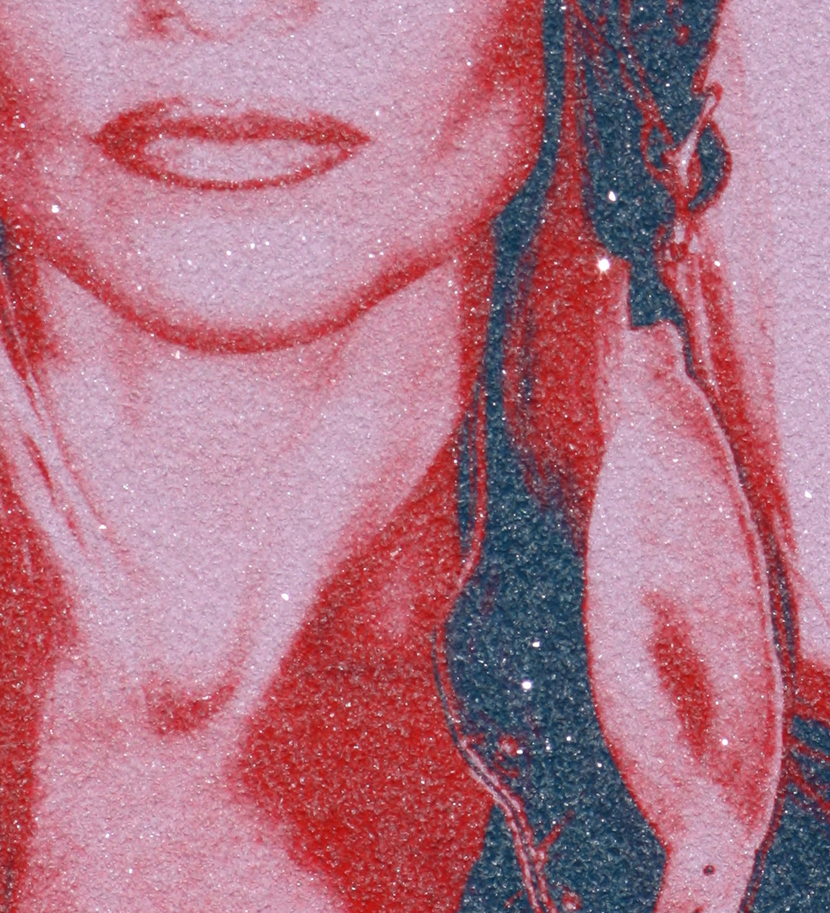 The Aviatrix with Diamond Dust Red/Pink on canvas 18x15"