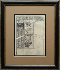 Rolling Stones 1969 World Tour, original Rock and Roll drawing