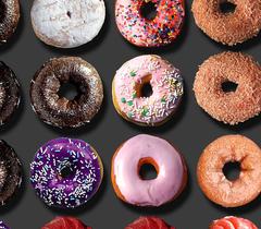 "Mojo Donuts" 46x38" Austin Powers photo arrangement of Donuts on rag paper