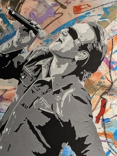 « Bono et The G », technique mixte sur toile