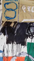 Abstract composition with Orange and Blue, 54x38" framed