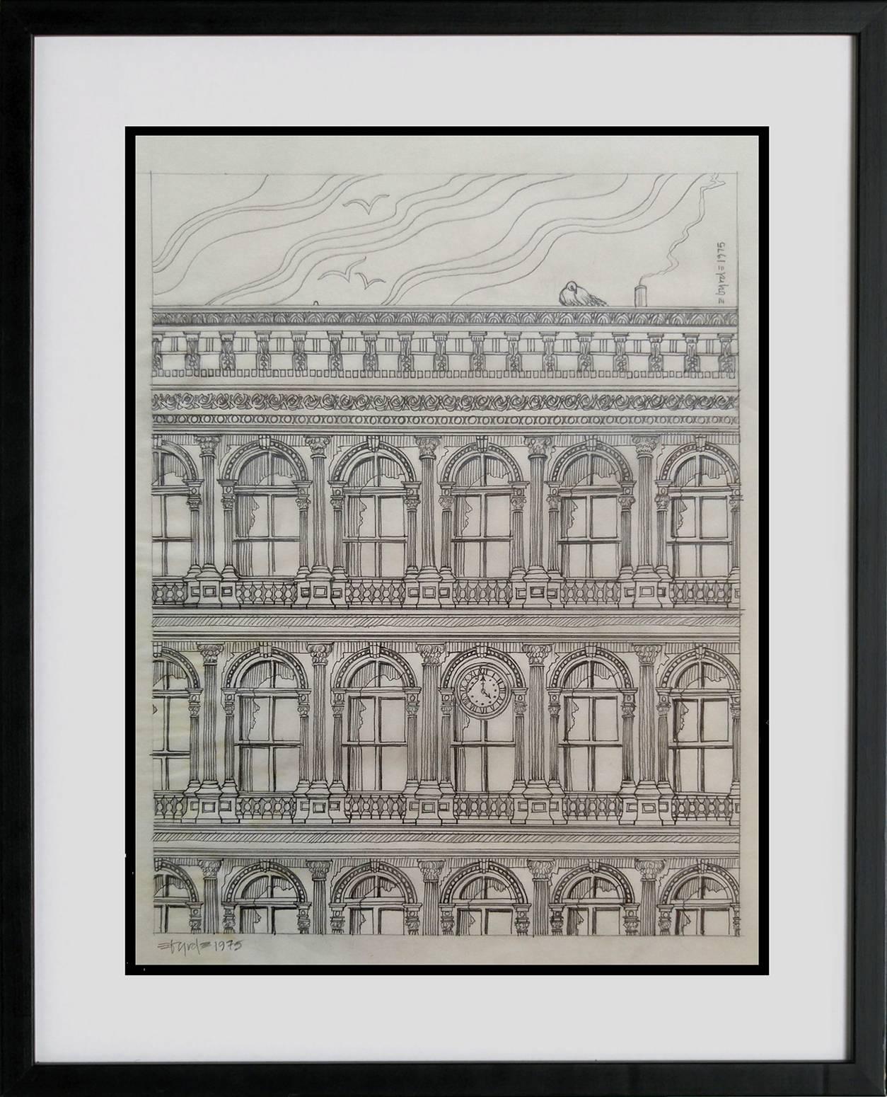 Haughwout building at Broadway and Broome, original pencil on vellum