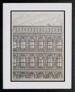 Vintage Haughwout building at Broadway and Broome, original pencil on vellum