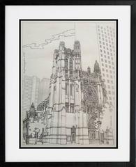 St Thomas Church 5th at 53rd, Original drawing from 1975 Manhattan Coloring Book