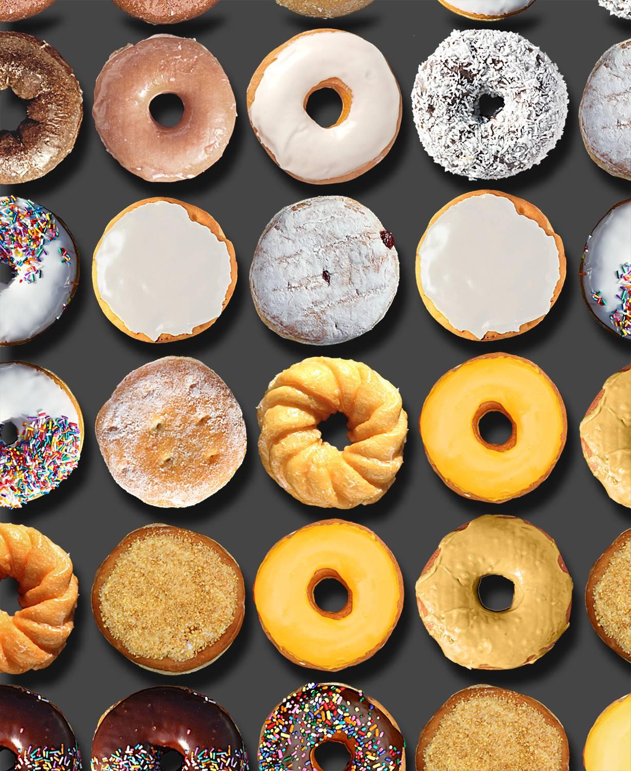 Wonka Donuts, 58x47, One of a kind photographic arrangement on rag paper  - Photograph by Candice CMC