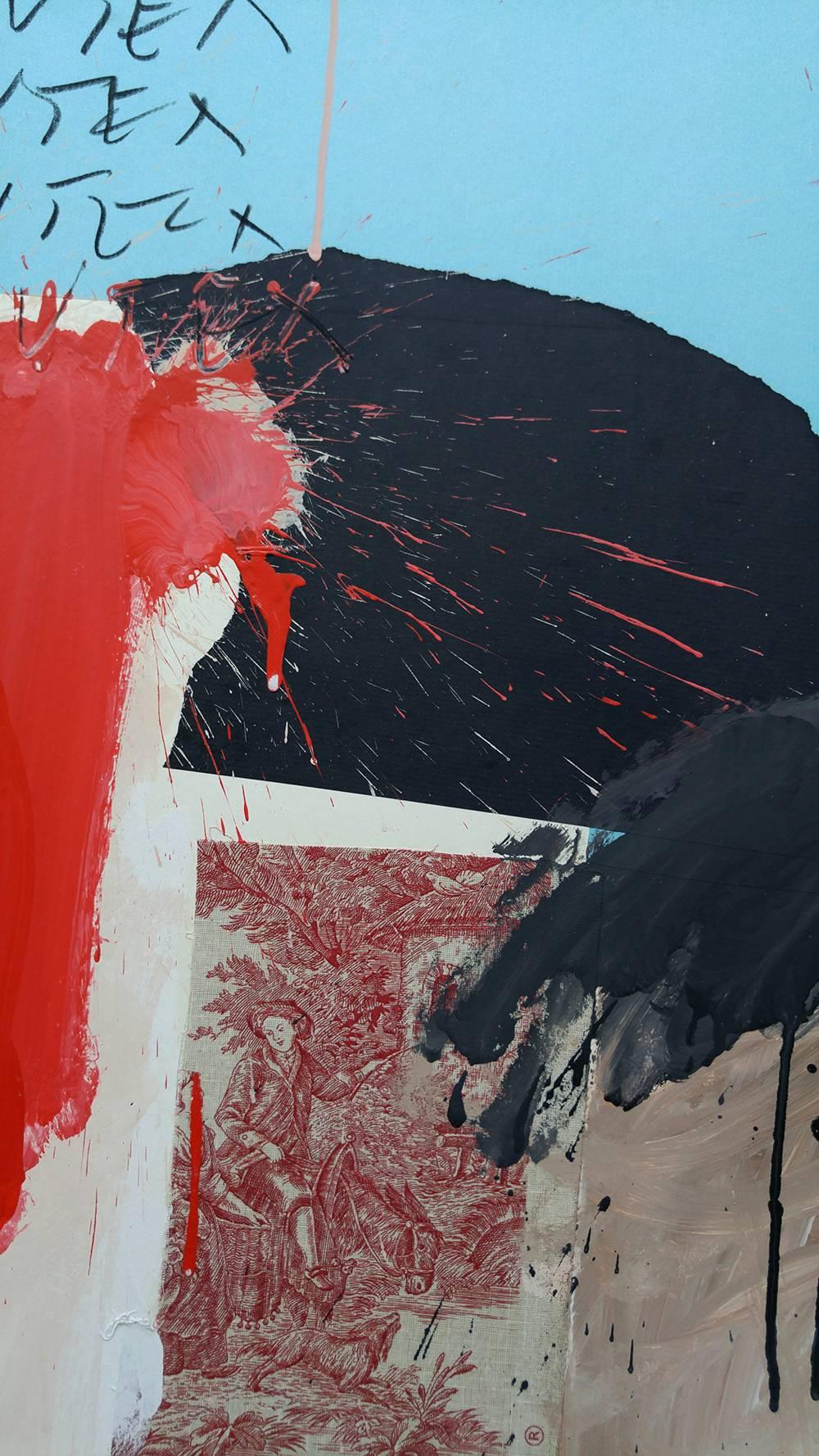 Astratto con cielo blu - Painting di Christophe