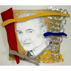 "The Last Portrait of Roy Lichtenstein by Ceravolo", 74x82x10 Oil & Aluminum 3