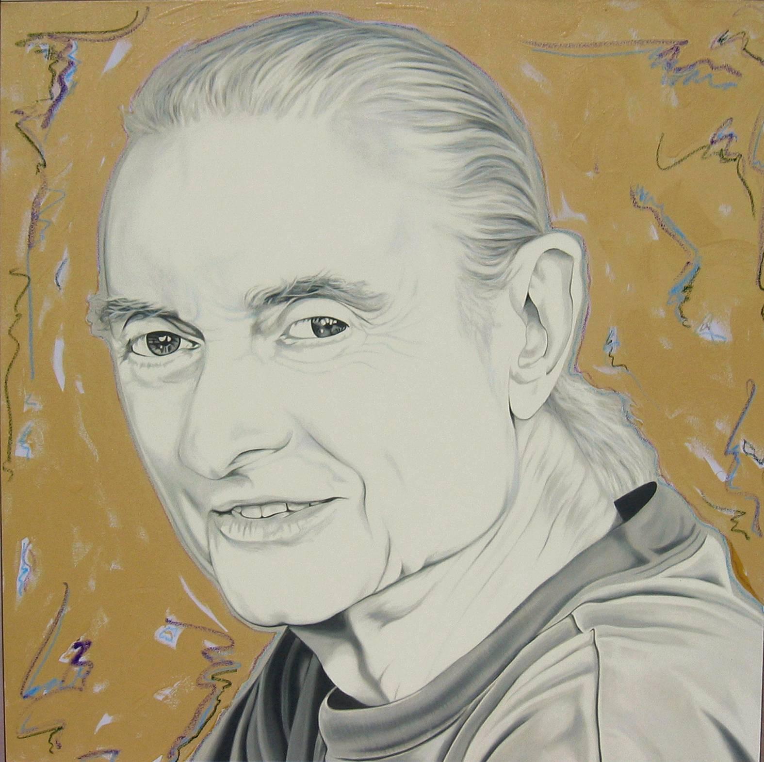 „Das letzte Porträt von Roy Lichtenstein von Ceravolo“, 74x82x10 Zoll, Öl & Aluminium im Angebot 7