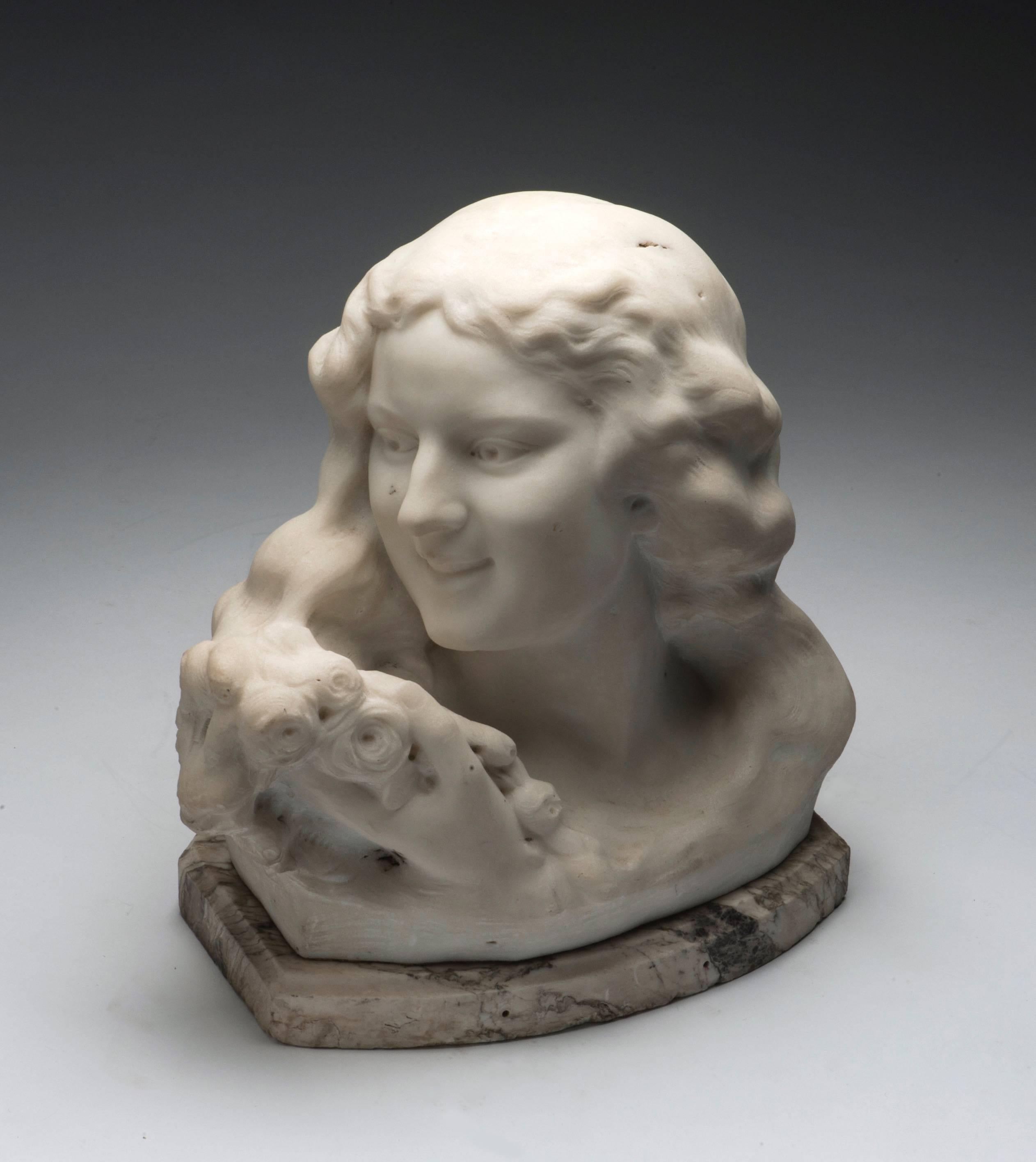 Frans Jochems Figurative Sculpture - Bust of a Girl