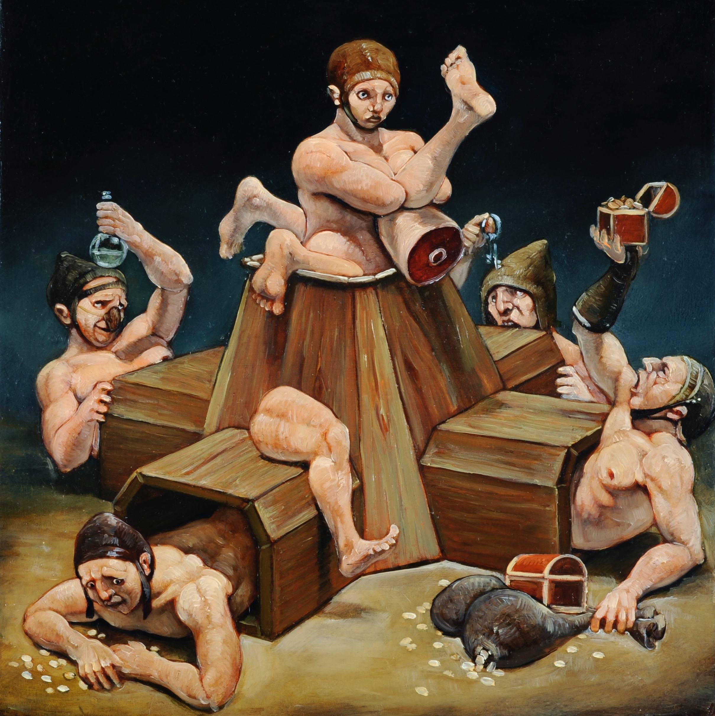 Erik Thor Sandberg Figurative Painting - The Halves and the Have Nots