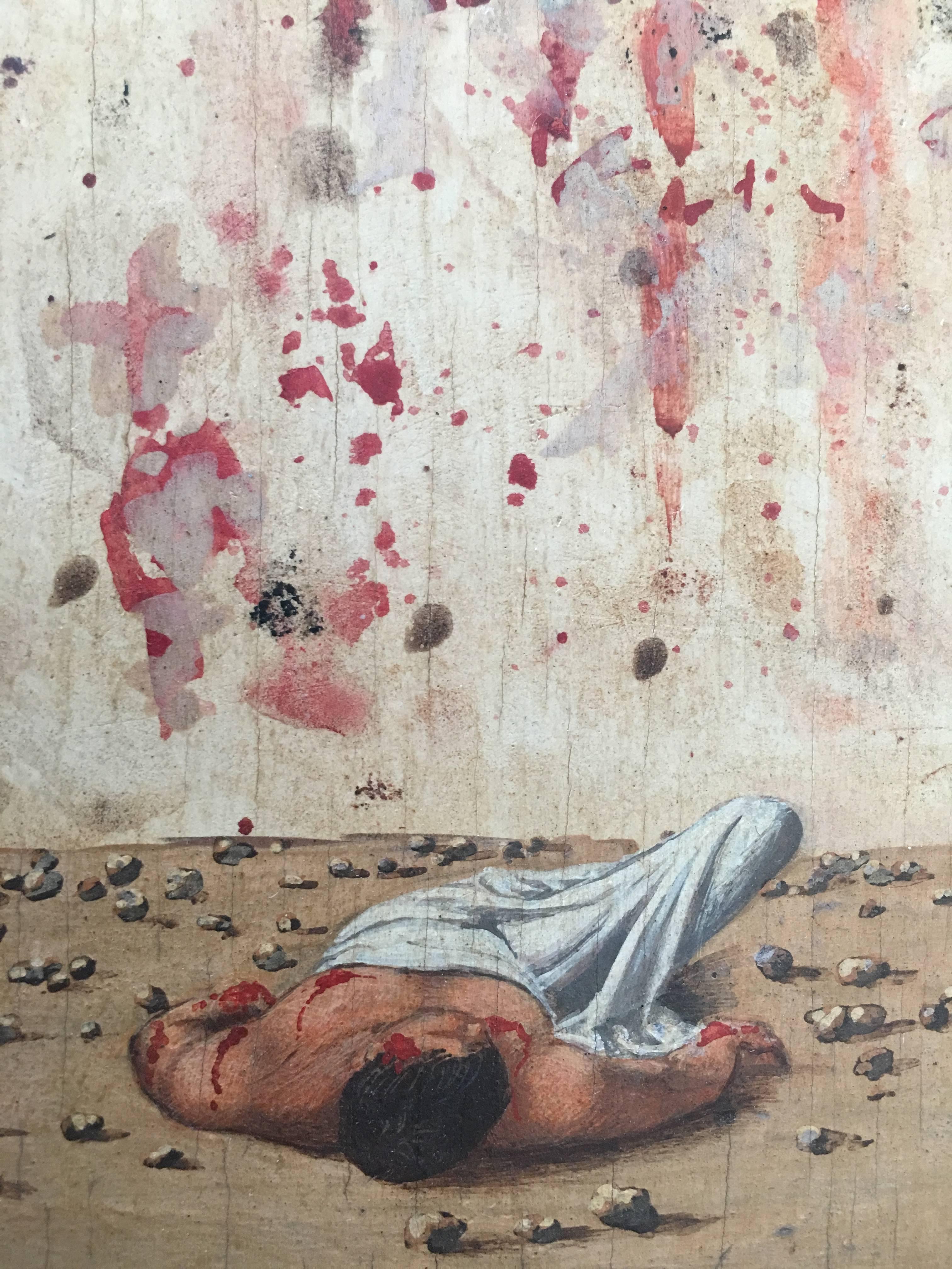 Lapidazione di Santo Stefano (San Stefano) - Painting Surrealismo di Aldo Pagliacci