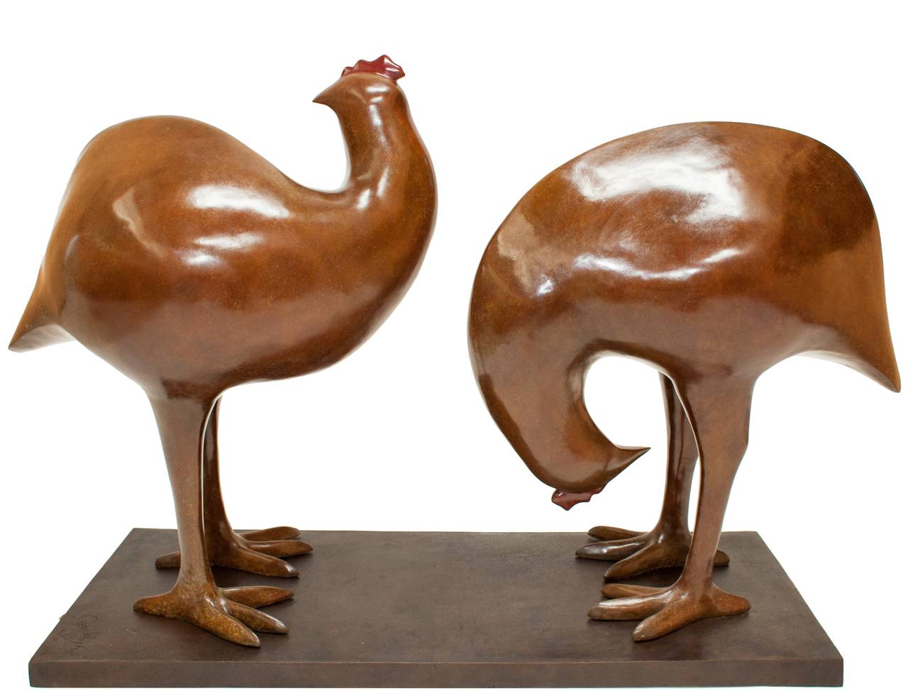 Bantam Pair - Sculpture by Peter Woytuk