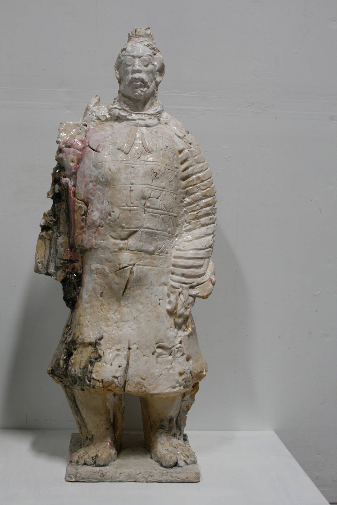 Standing Man with Black Hand - Sculpture by Wanxin Zhang