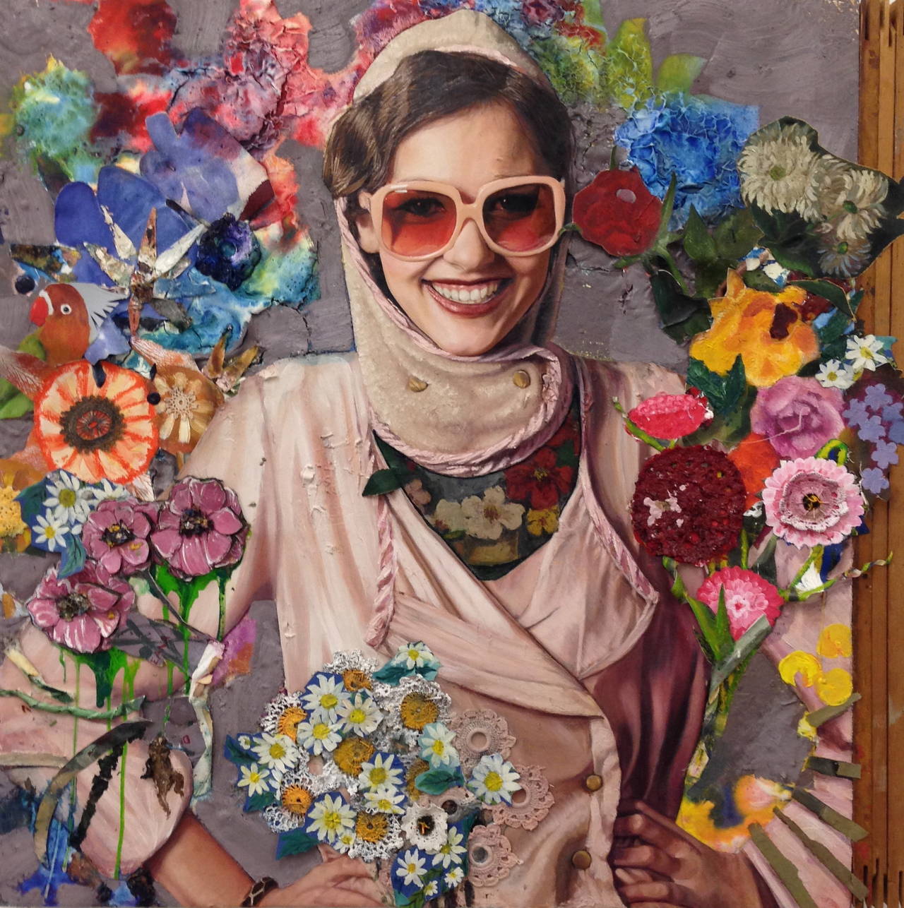 James Gortner Portrait Painting - Rose Color Glasses