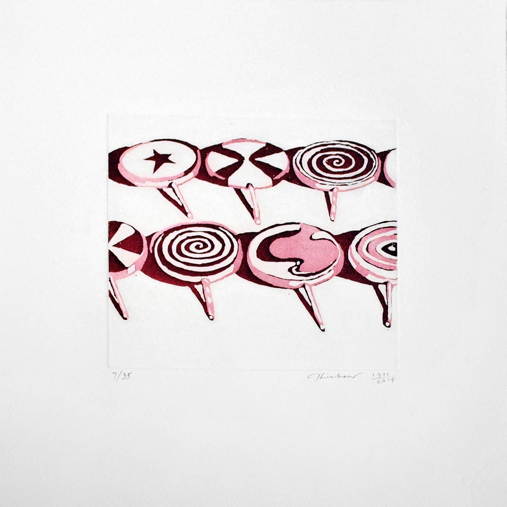 Wayne Thiebaud Figurative Print - Little Red Suckers
