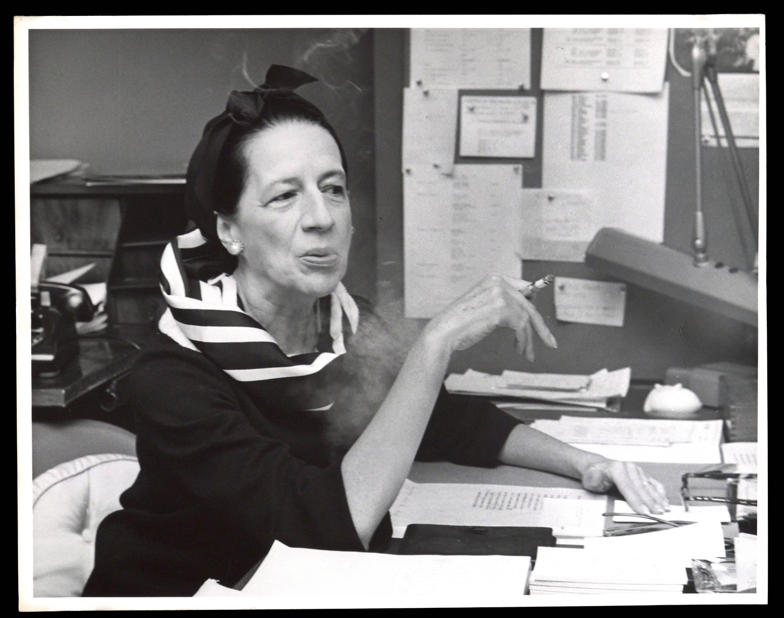 Tony Palmieri Black and White Photograph - Diana Vreeland at Vogue. DIANA VREELAND PRIVATE COLLECTION.