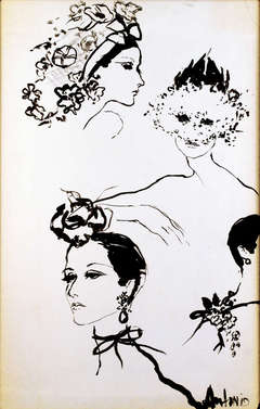 DOUBLE SIDED DRAWING Charles James, Bill Cunningham’s Label William J.