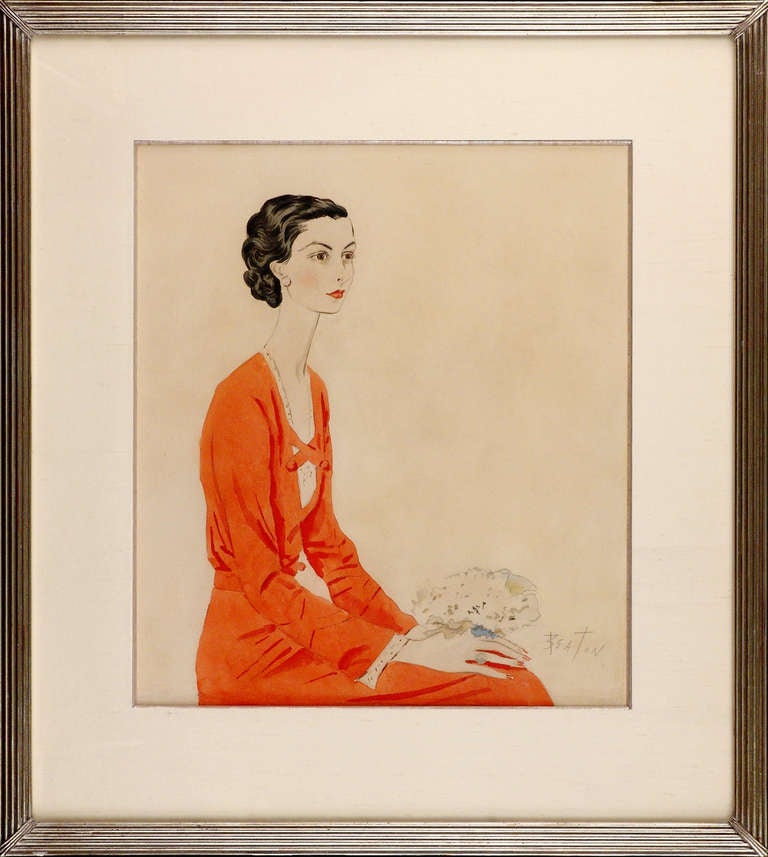 Cecil Beaton Figurative Art - Portrait of Ilka Chase - From the collection of Edna Woolman Chase