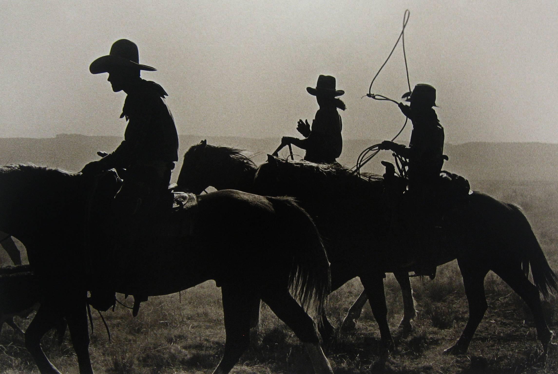 Untitled (Three Cowboys on Horseback) by Bank Langmore, c. 1973-75
