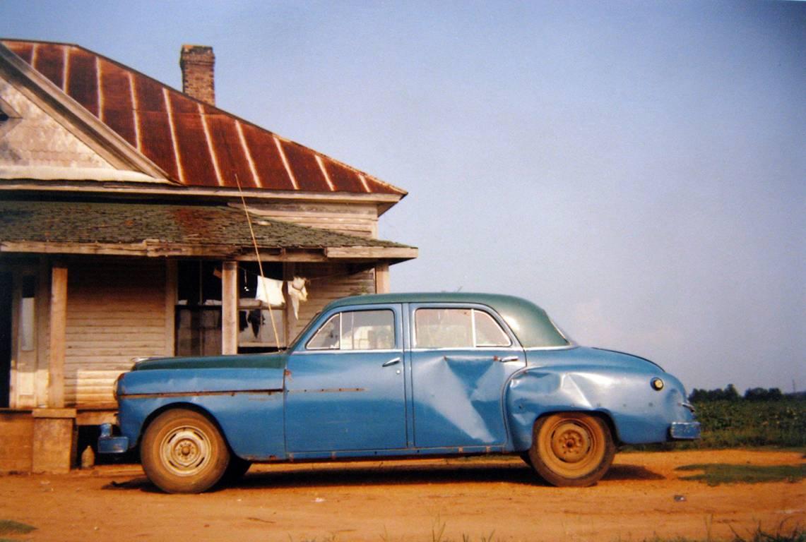William Christenberry Still-Life Photograph - House & Car, Near Akron, Alabama
