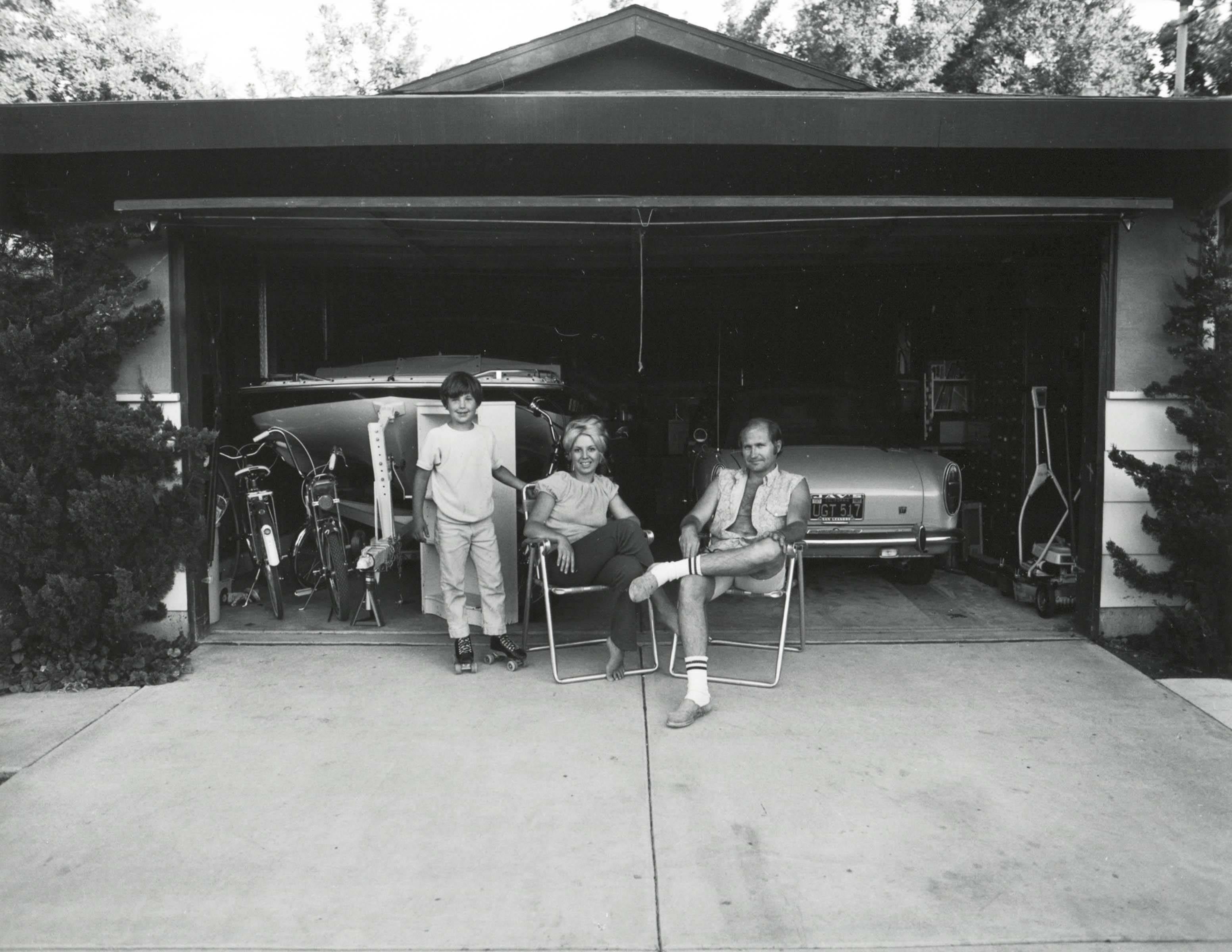 Bill Owens Black and White Photograph - Our house was built with the living room in back