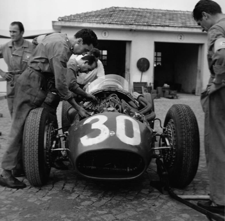 Jesse Alexander Black and White Photograph - Maserati Mechanics Monza