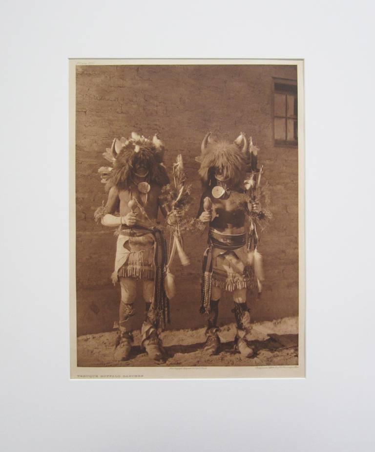 Tesuque Buffalo Dancers, pl. 600 - Photograph by Edward S. Curtis